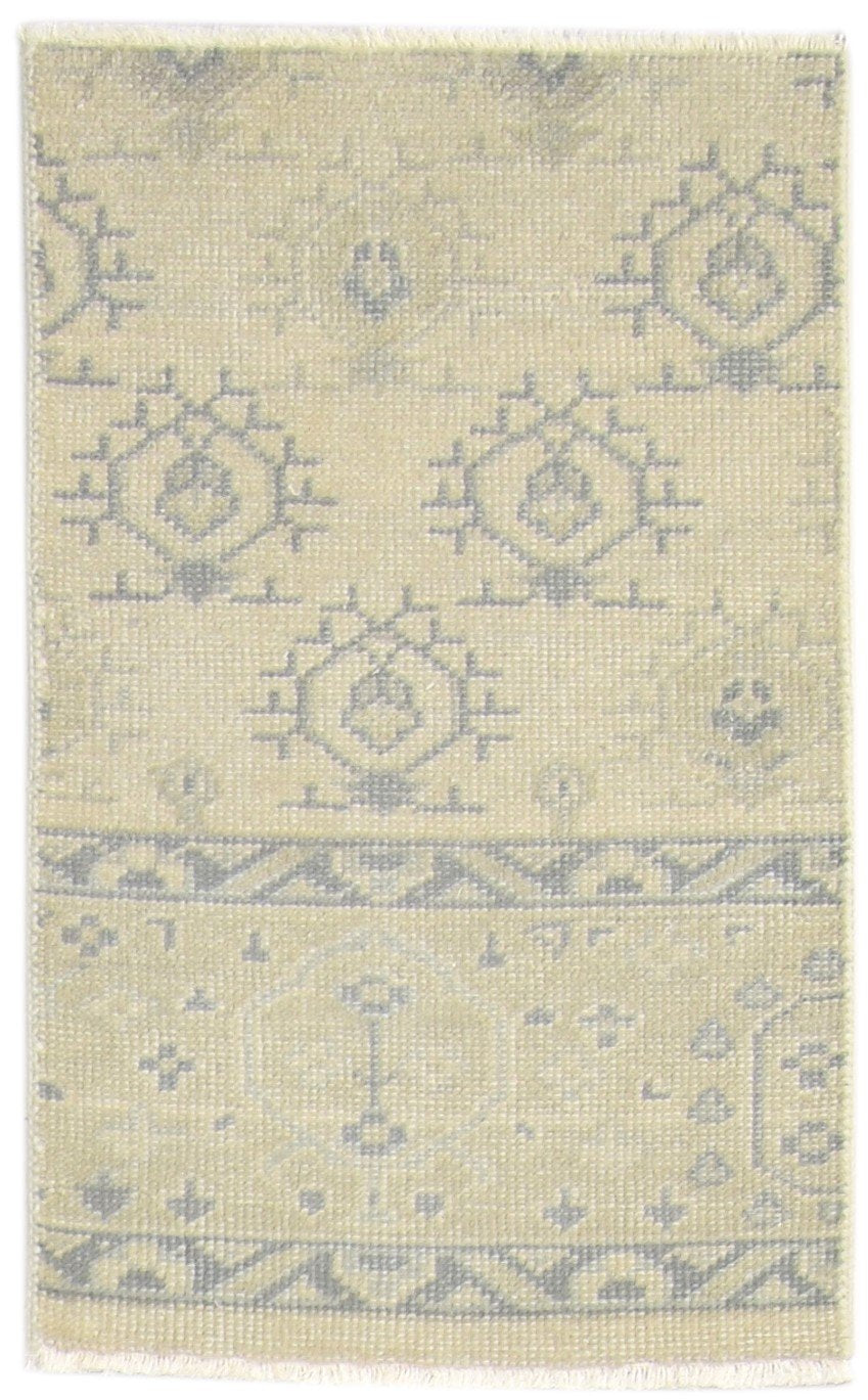 Beige Wool Rug 2' X 3' Persian Hand Knotted Bokhara Oriental Small Carpet 