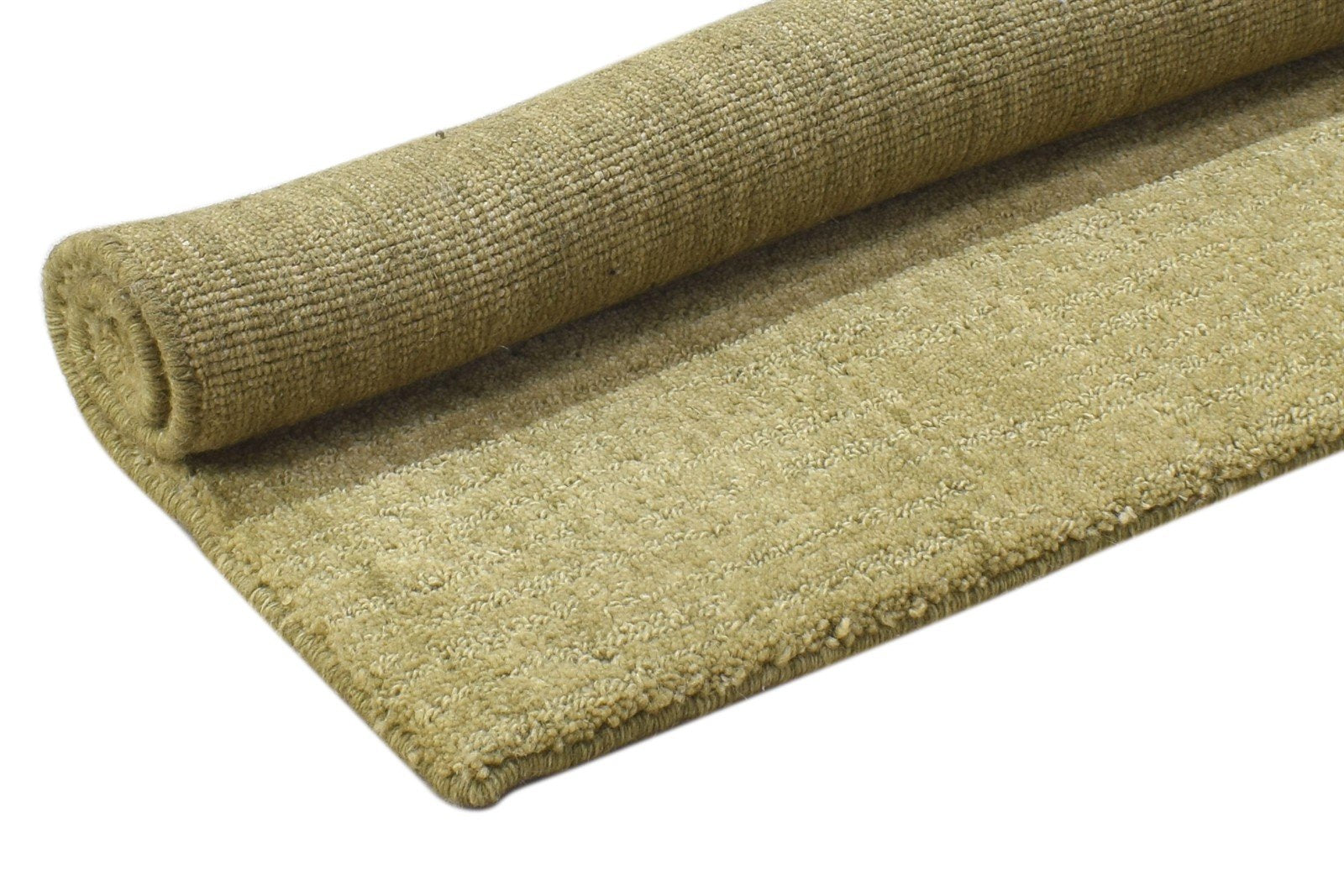 2' X 2' Rug Wool Green Modern Handloom Scandinavian Solid Small Carpet 