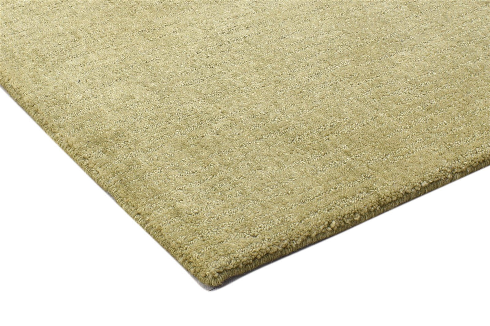 2' X 2' Rug Wool Green Modern Handloom Scandinavian Solid Small Carpet 