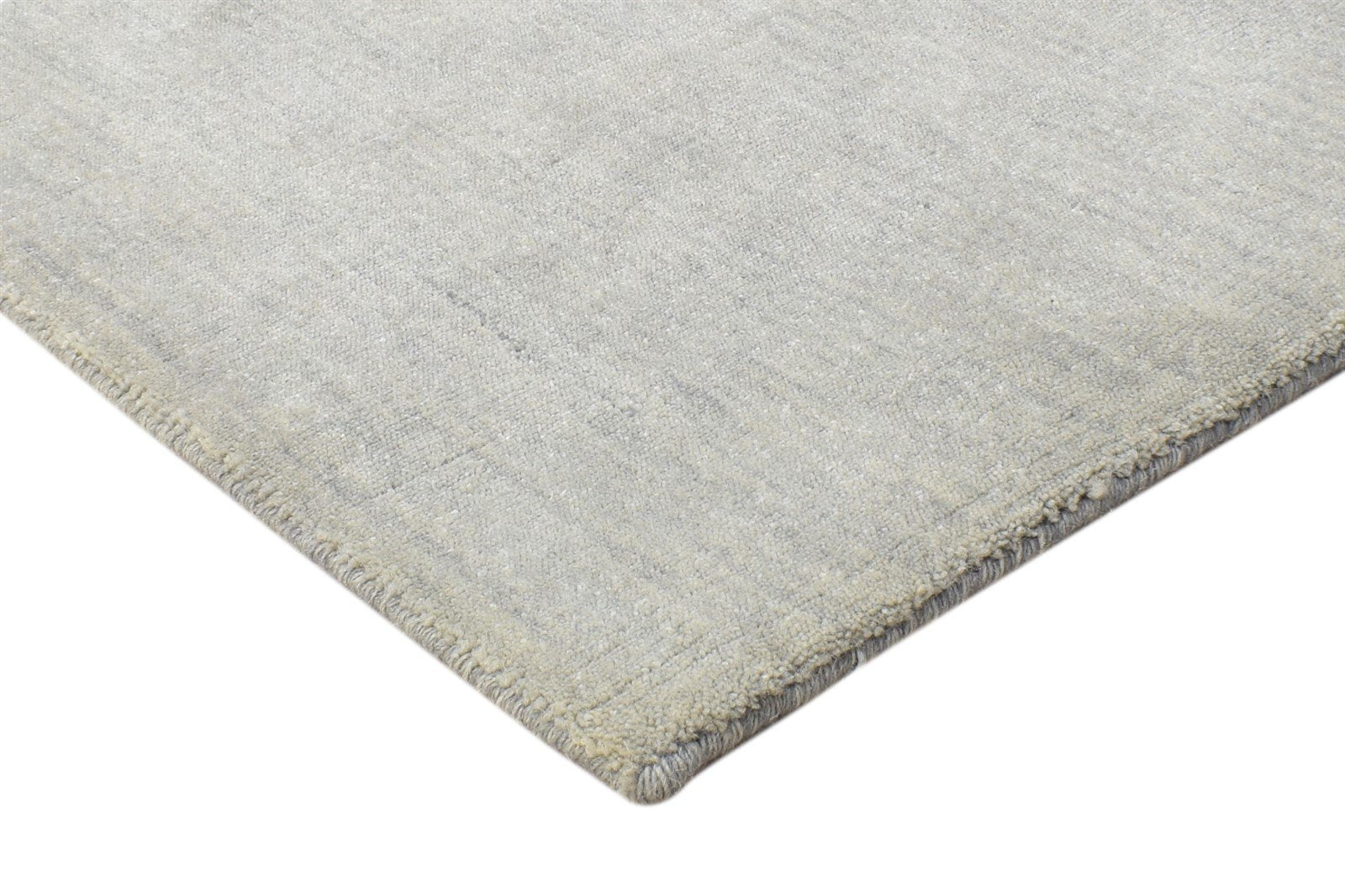 Grey Wool Rug 2' X 2' Modern Handloom Scandinavian Solid Small Carpet 