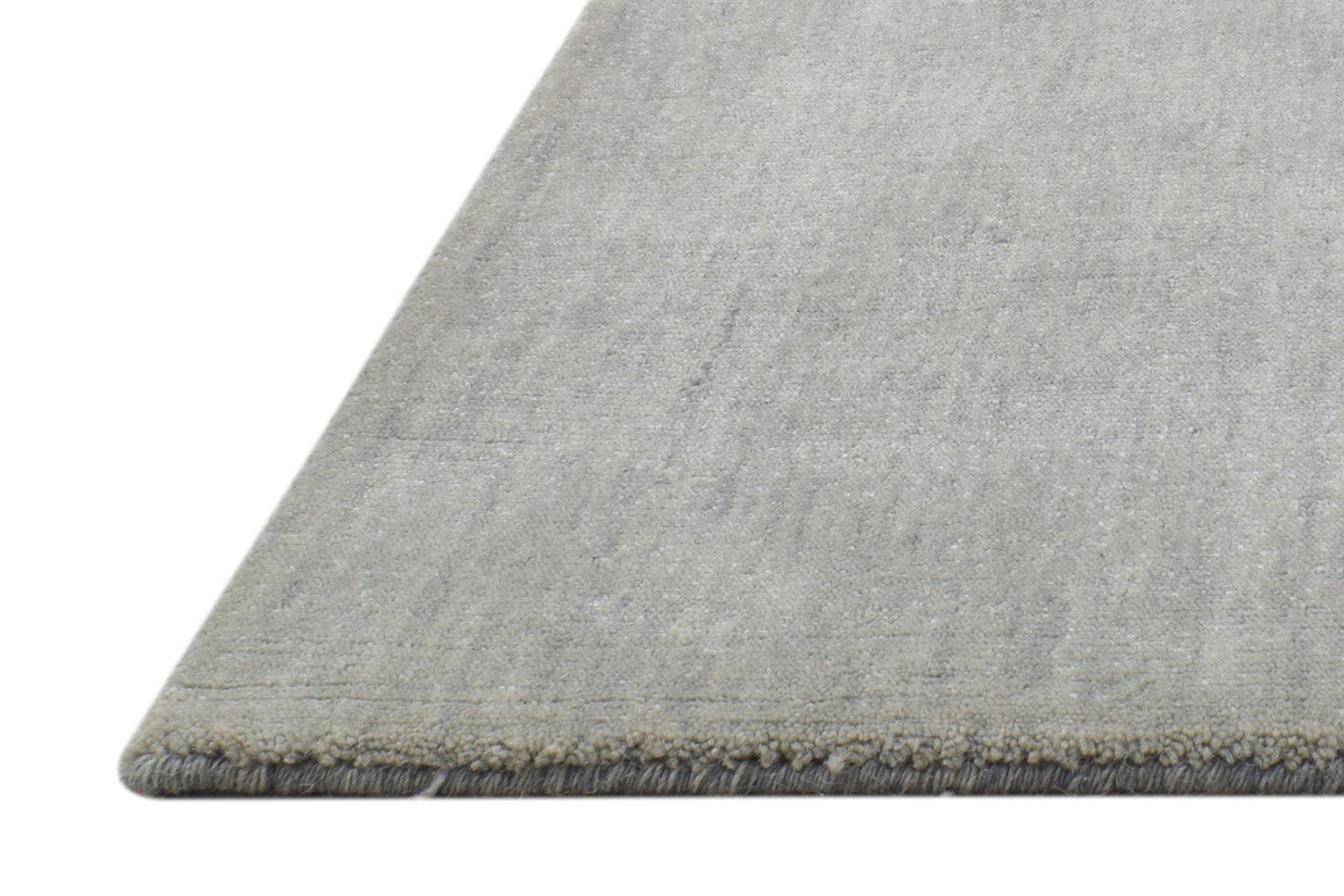 Grey Wool Rug 2' X 2' Modern Handloom Scandinavian Solid Small Carpet 