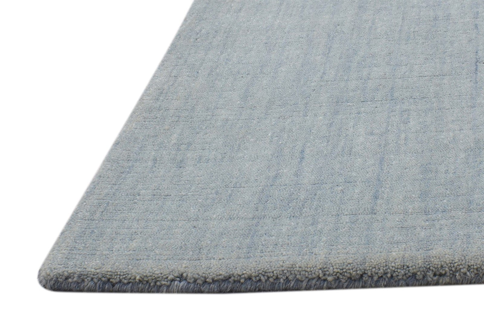 Wool Blue Rug 2' X 2' Modern Handloom Scandinavian Solid Small Carpet 