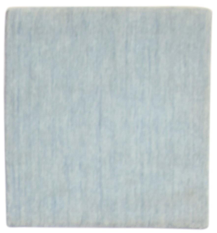 Wool Blue Rug 2' X 2' Modern Handloom Scandinavian Solid Small Carpet 