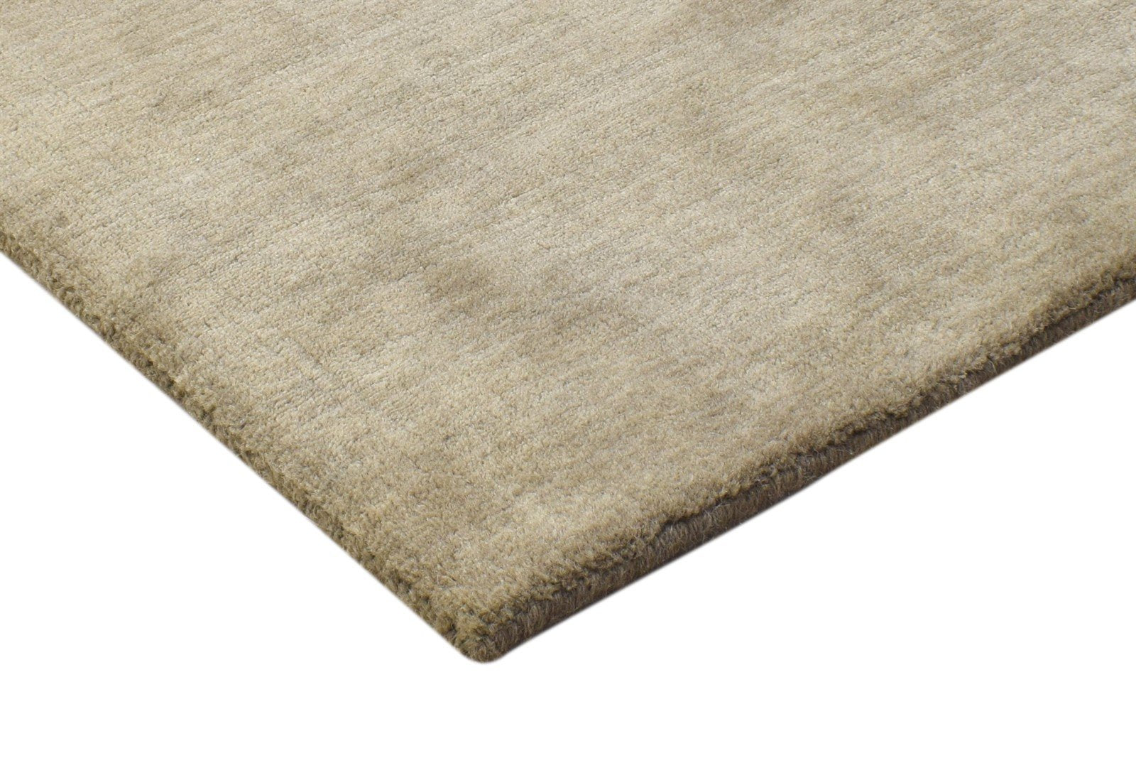 Brown Wool Rug 2' X 2' Modern Handloom Scandinavian Solid Small Carpet 