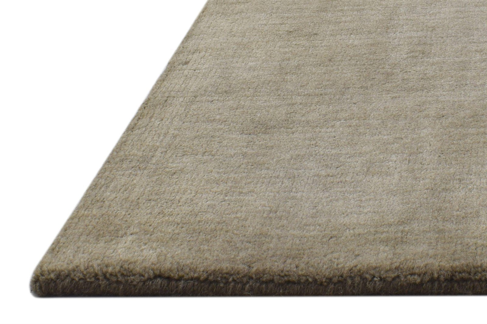 Brown Wool Rug 2' X 2' Modern Handloom Scandinavian Solid Small Carpet 