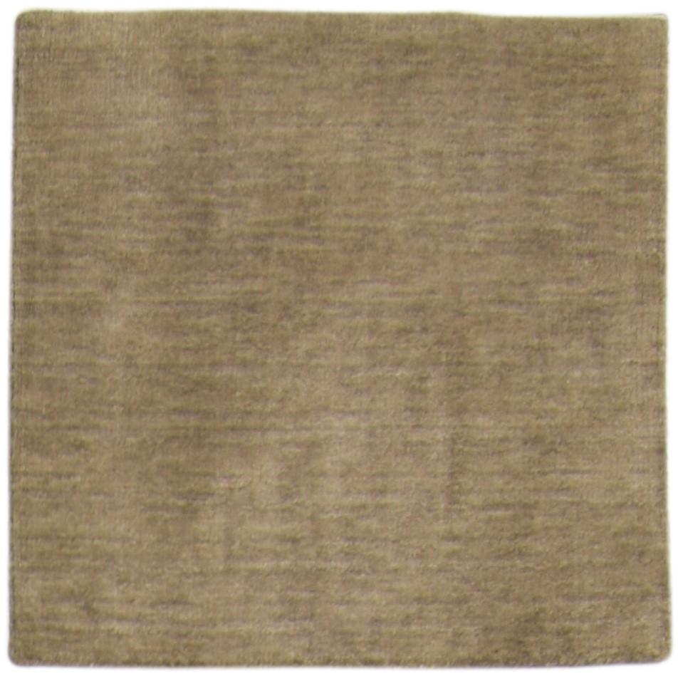 Brown Wool Rug 2' X 2' Modern Handloom Scandinavian Solid Small Carpet 