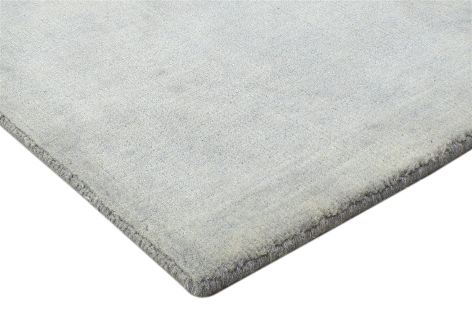 Wool Grey Rug 2' X 2' Modern Handloom Scandinavian Solid Small Carpet 