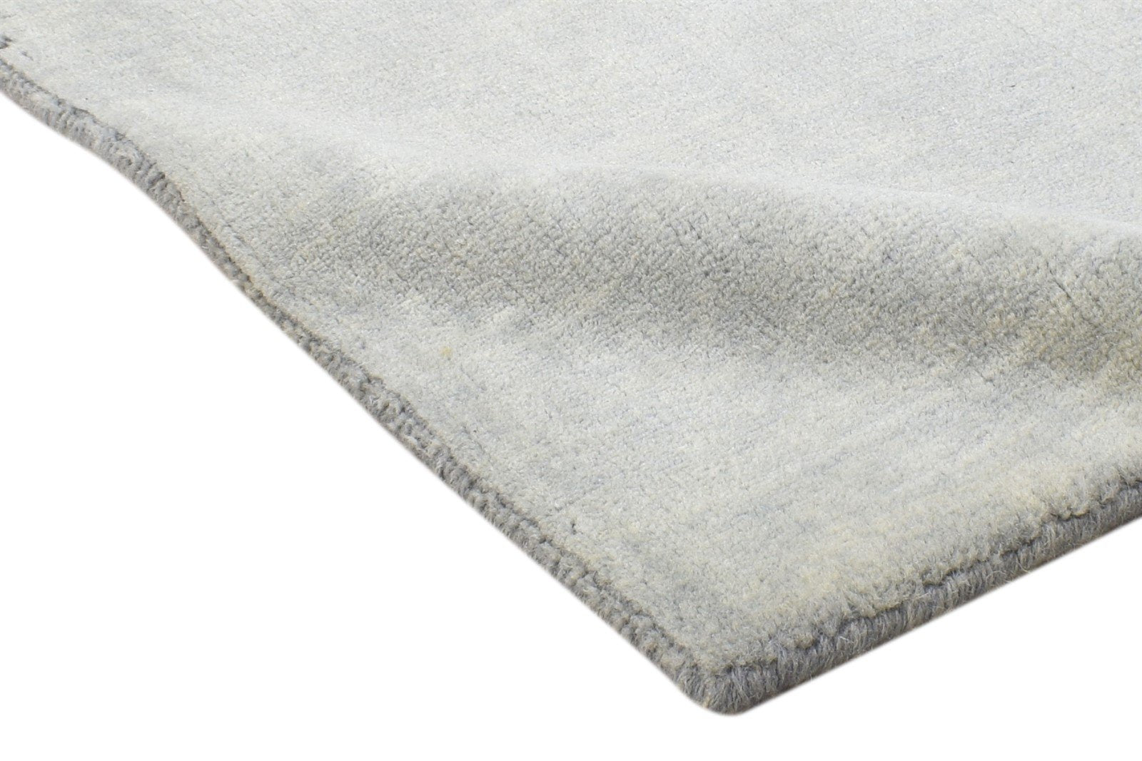 Wool Grey Rug 2' X 2' Modern Handloom Scandinavian Solid Small Carpet 