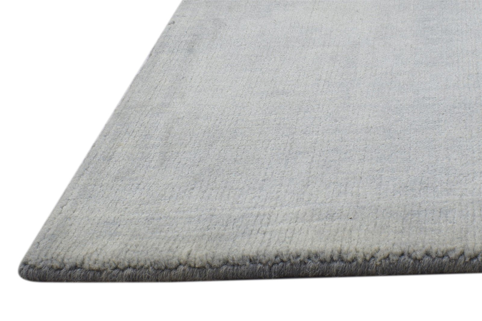 Wool Grey Rug 2' X 2' Modern Handloom Scandinavian Solid Small Carpet 