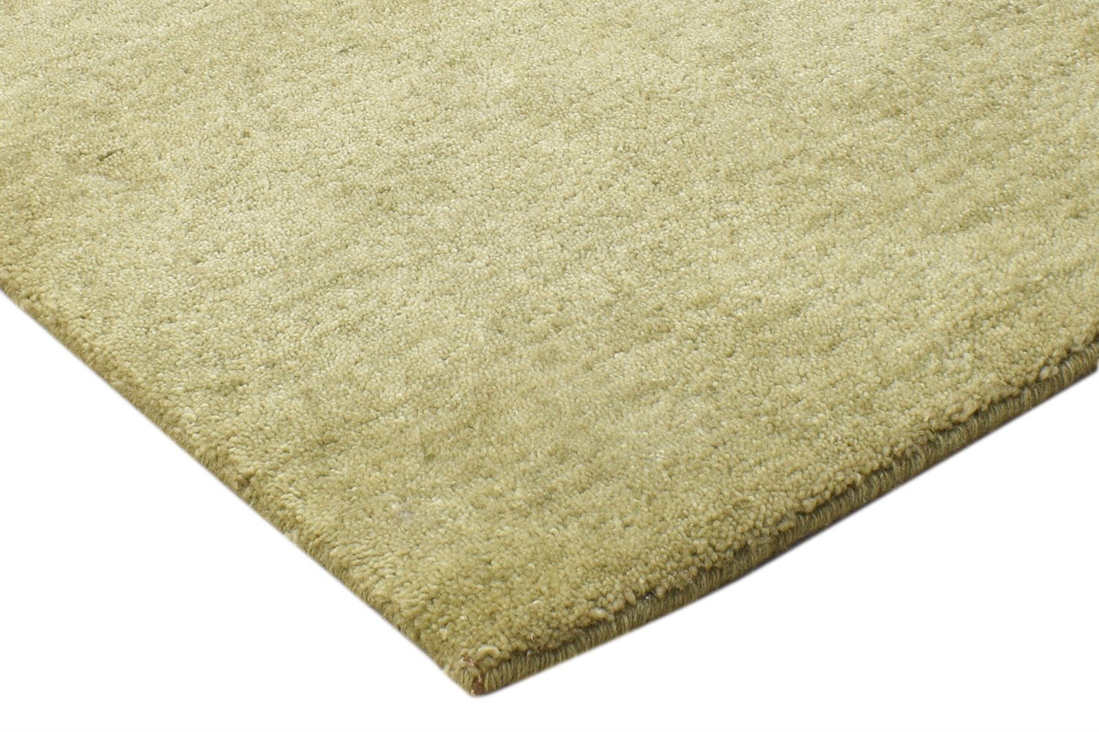 Handloom Gold Wool Rug 2' X 2' Modern Scandinavian Solid Small Carpet 