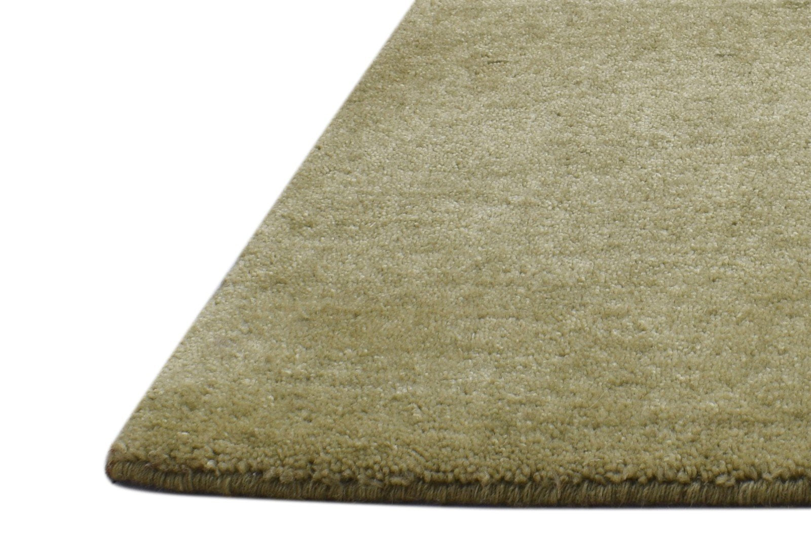 Handloom Gold Wool Rug 2' X 2' Modern Scandinavian Solid Small Carpet 