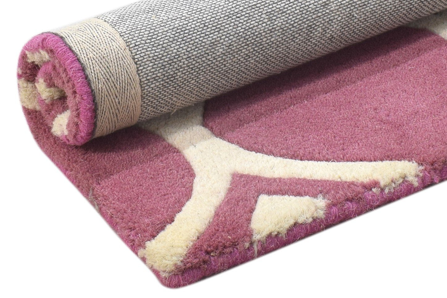 Pink Wool Rug 2' X 2' Modern Hand Tufted Moroccan Trellis Small Carpet 