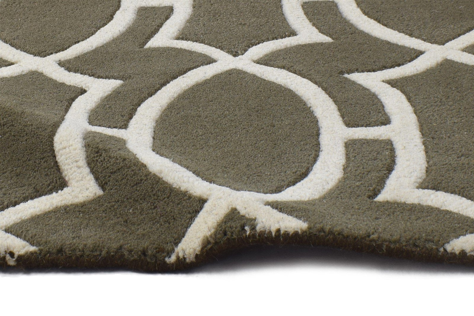 Hand Tufted Grey Wool Rug 2' X 2' Modern Moroccan Floral Small Carpet 