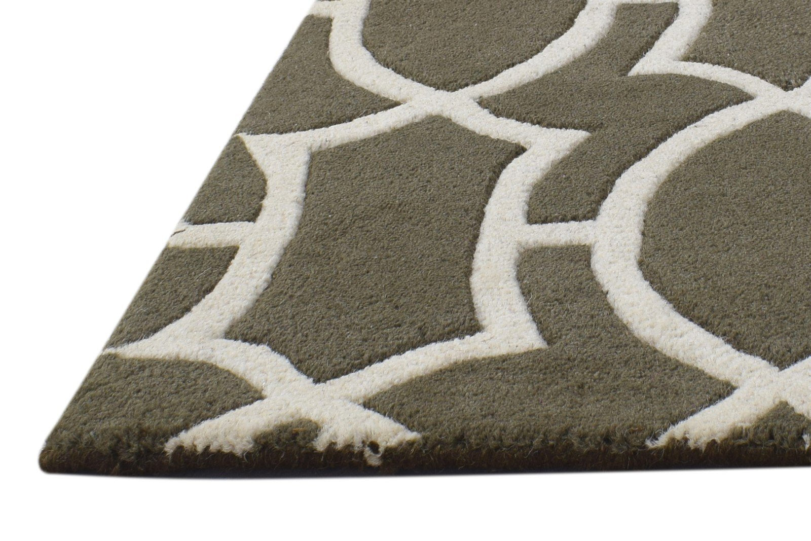 Hand Tufted Grey Wool Rug 2' X 2' Modern Moroccan Floral Small Carpet 