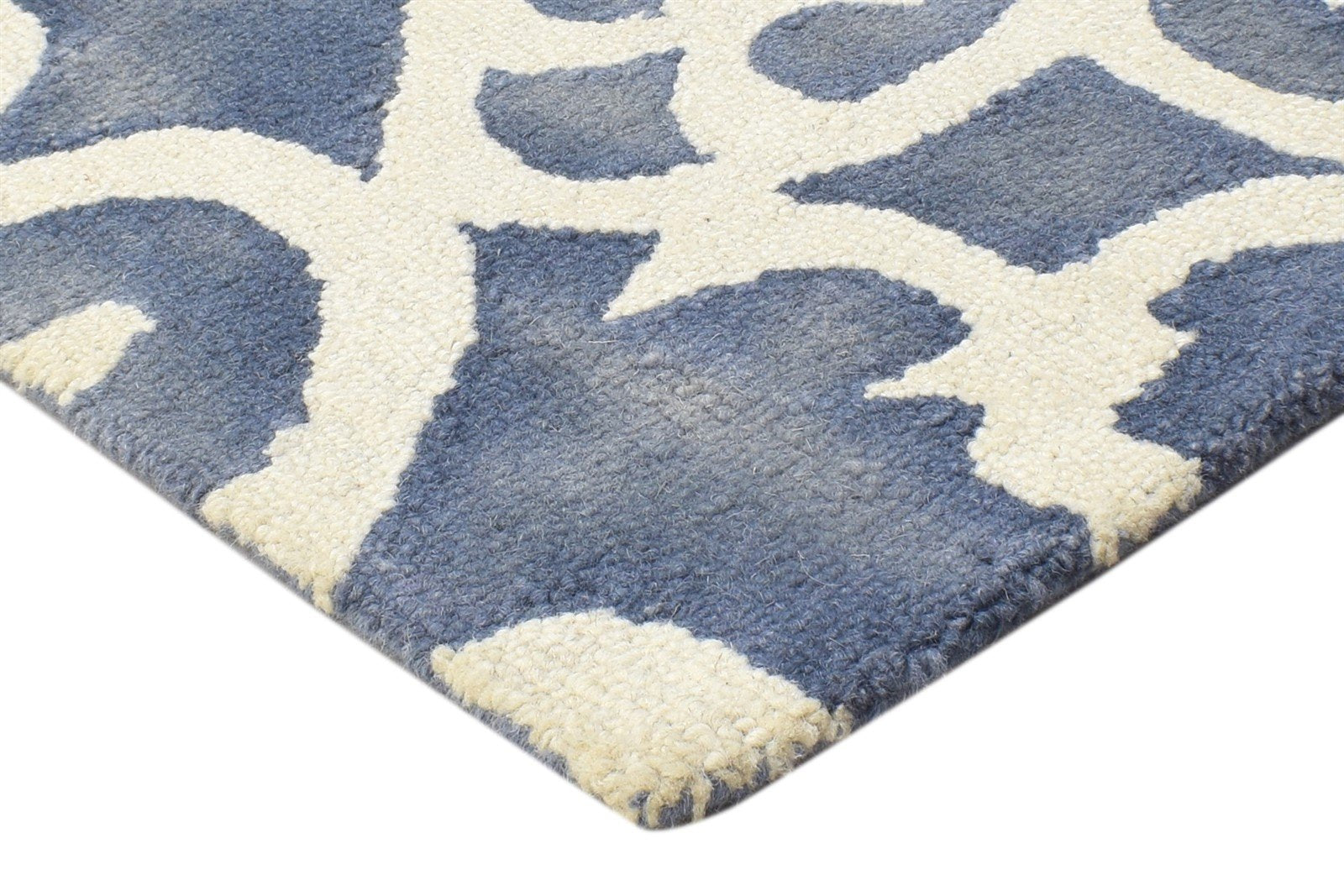 Hand Tufted Grey Wool Rug 2' X 2' Modern Moroccan Floral Small Carpet 