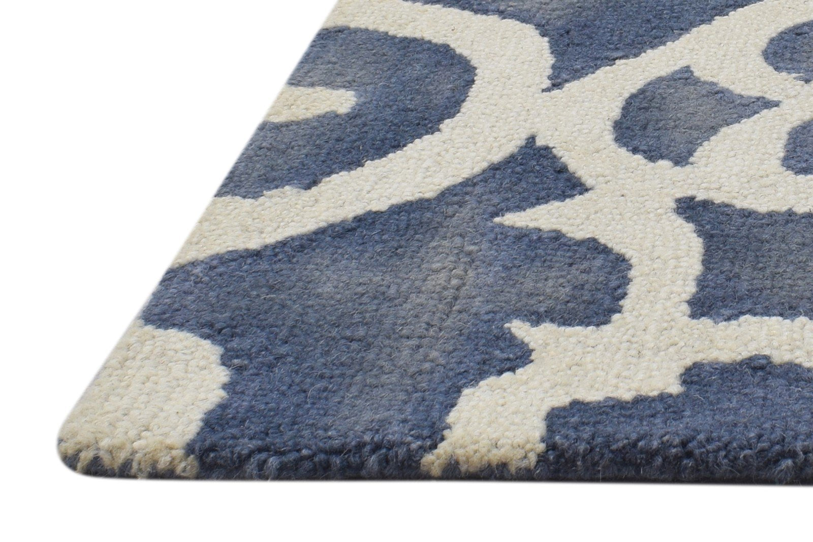 Hand Tufted Grey Wool Rug 2' X 2' Modern Moroccan Floral Small Carpet 