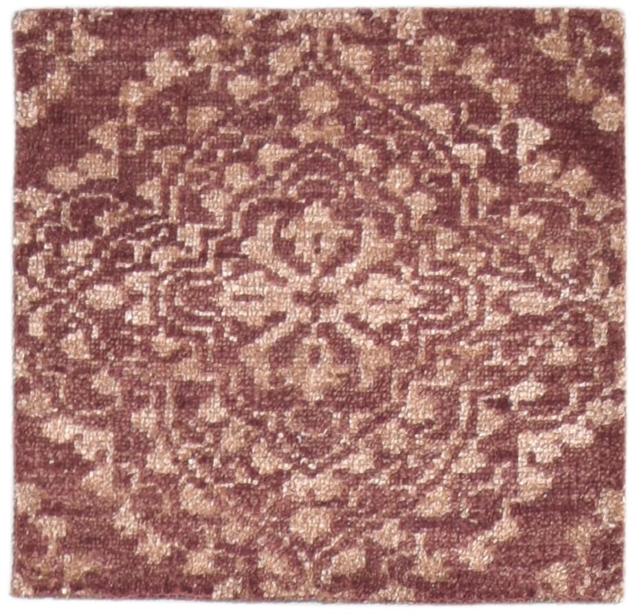 2' X 2' Rug Wool / Silk Red Modern Hand Knotted Moroccan Trellis Small Carpet 