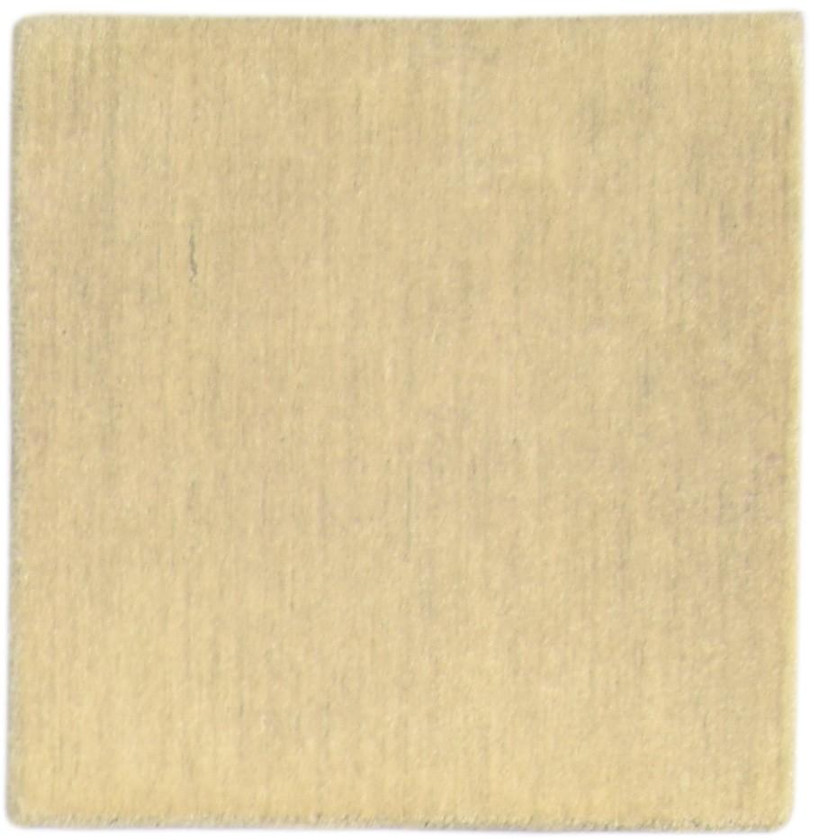 Beige Wool Rug 2' X 2' Modern Handloom Scandinavian Solid Small Carpet 