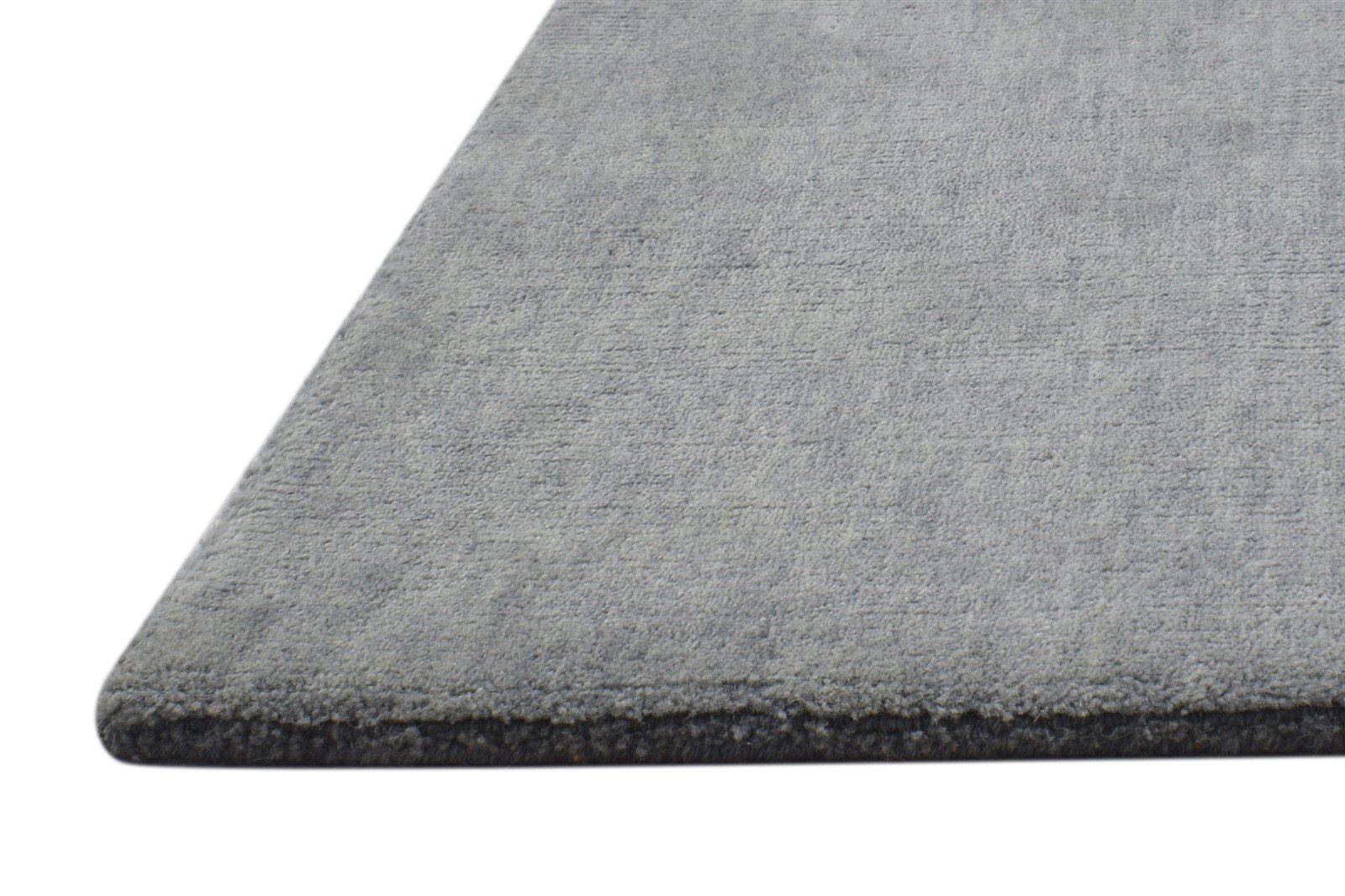 Wool Grey Rug 2' X 2' Modern Handloom Scandinavian Solid Small Carpet 