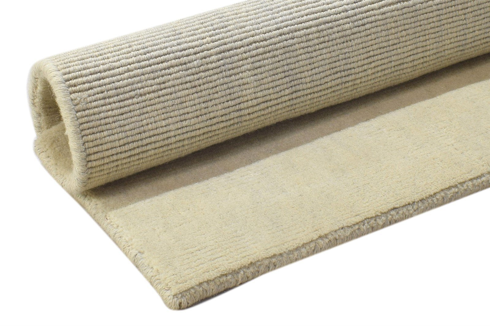 2' X 2' Rug Wool Beige Modern Handloom Scandinavian Solid Small Carpet 