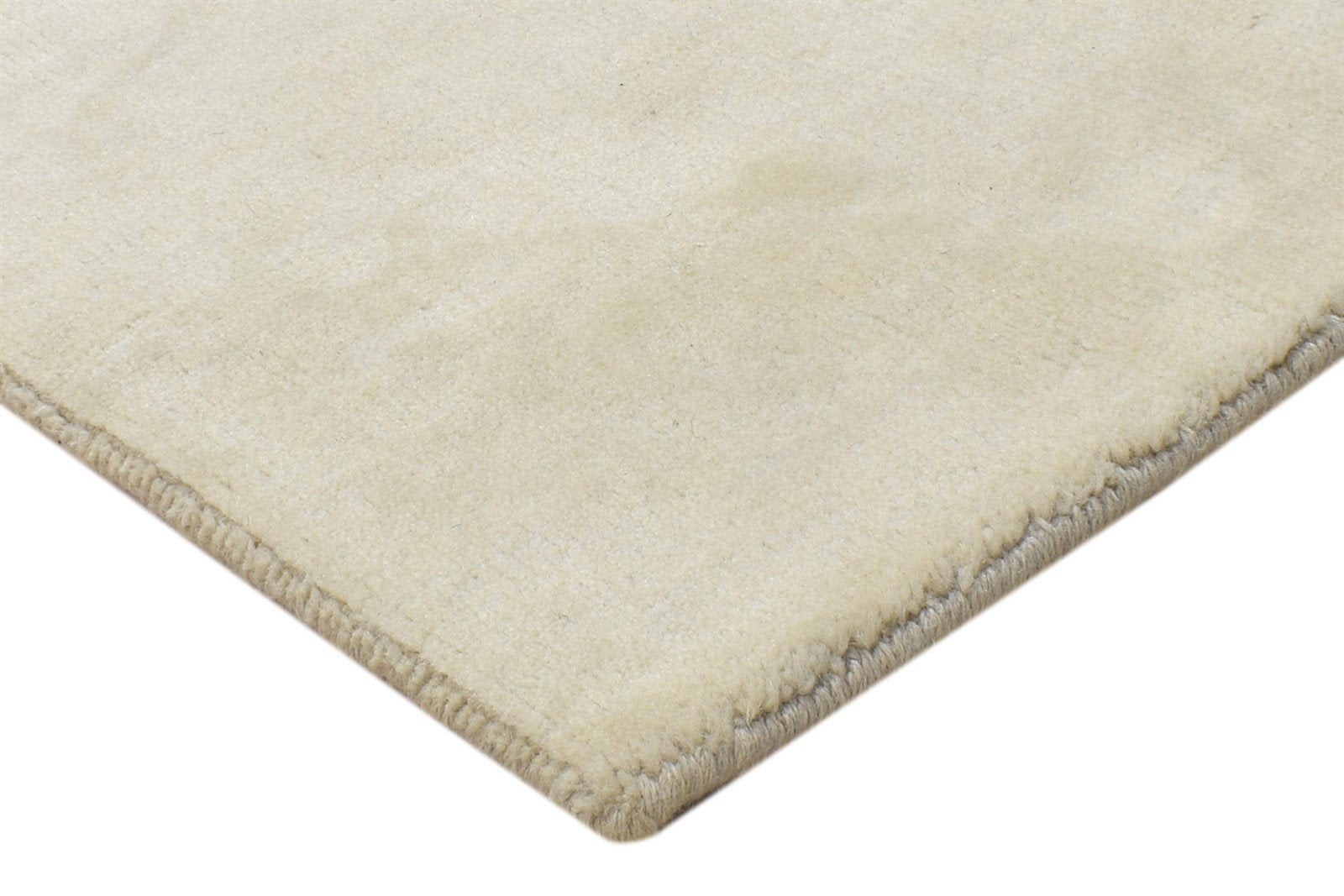 2' X 2' Rug Wool Beige Modern Handloom Scandinavian Solid Small Carpet 