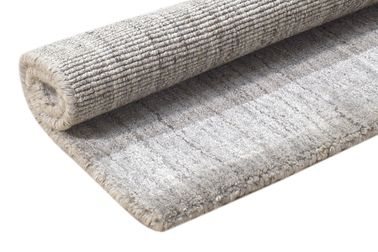 Grey Wool Rug 2' X 2' Modern Handloom Scandinavian Solid Small Carpet 