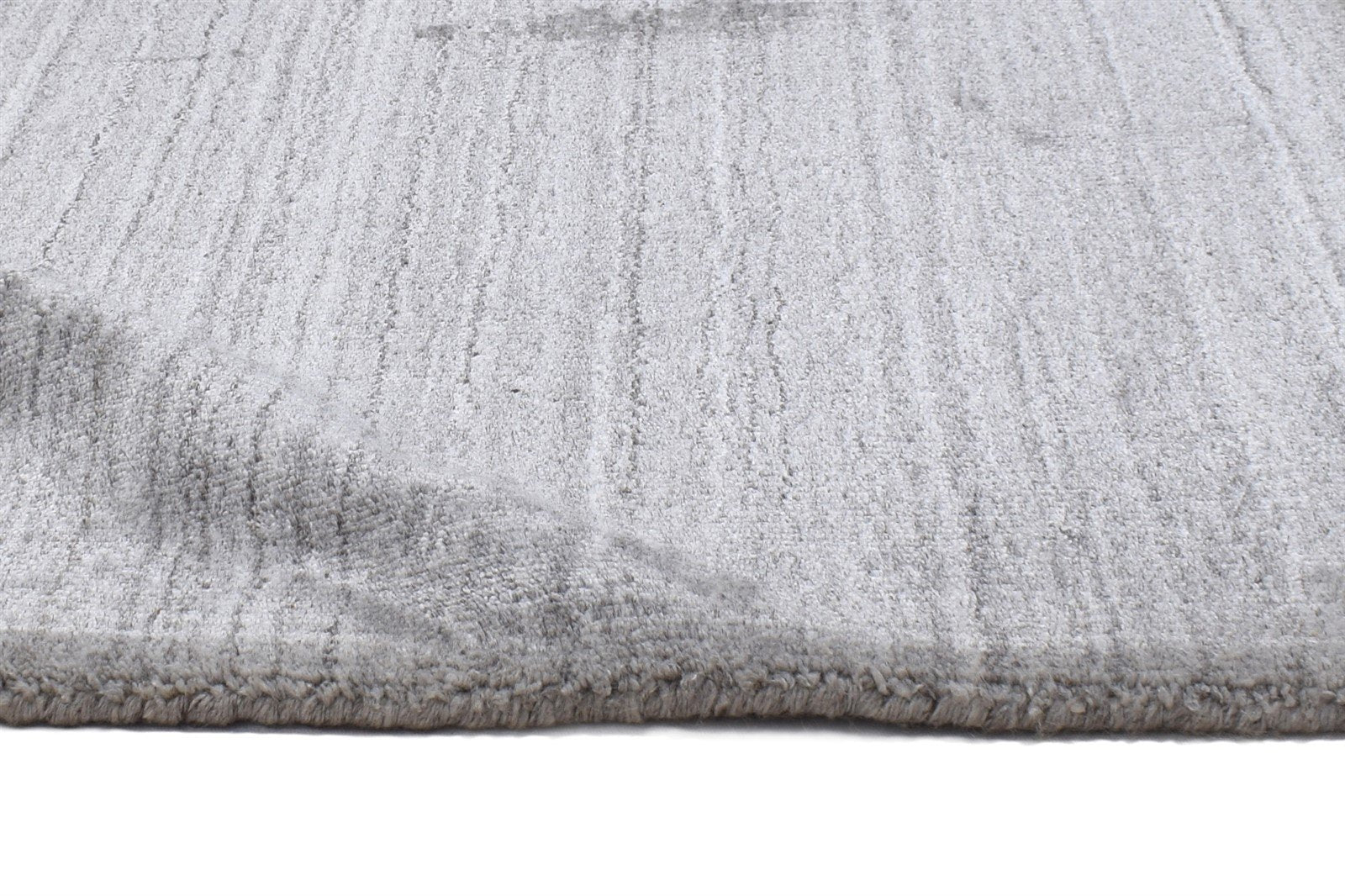 Grey Wool Rug 2' X 2' Modern Handloom Scandinavian Solid Small Carpet 