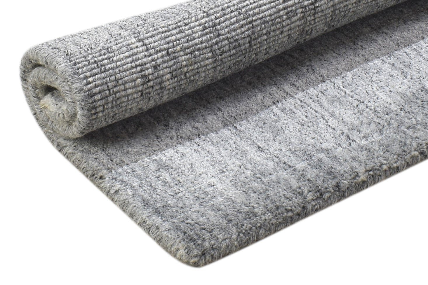 Wool Grey Rug 2' X 2' Modern Handloom Scandinavian Solid Small Carpet 