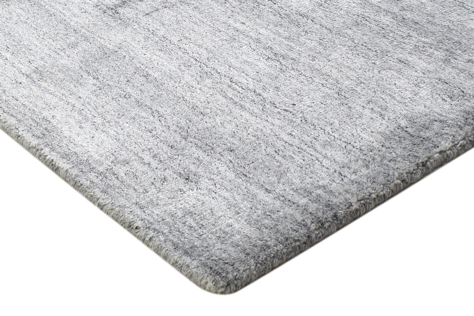 Wool Grey Rug 2' X 2' Modern Handloom Scandinavian Solid Small Carpet 