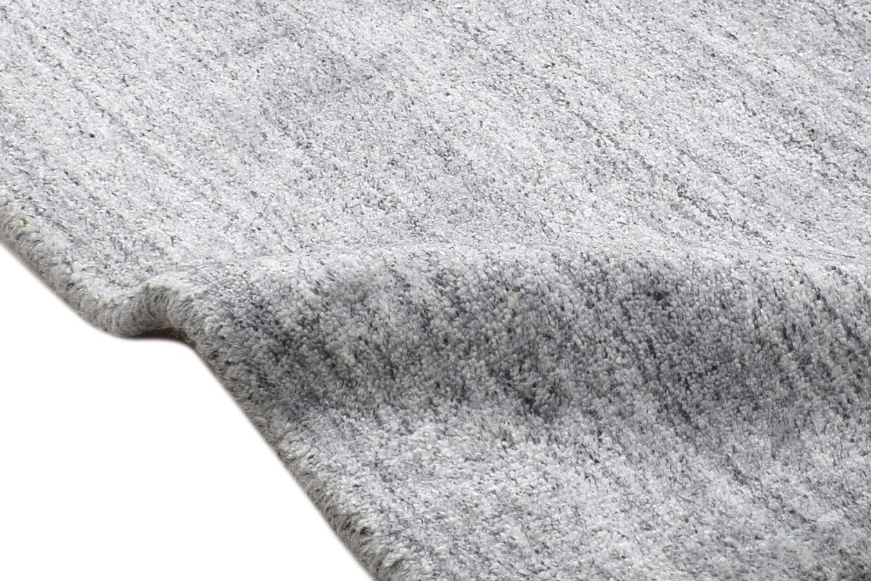 Wool Grey Rug 2' X 2' Modern Handloom Scandinavian Solid Small Carpet 