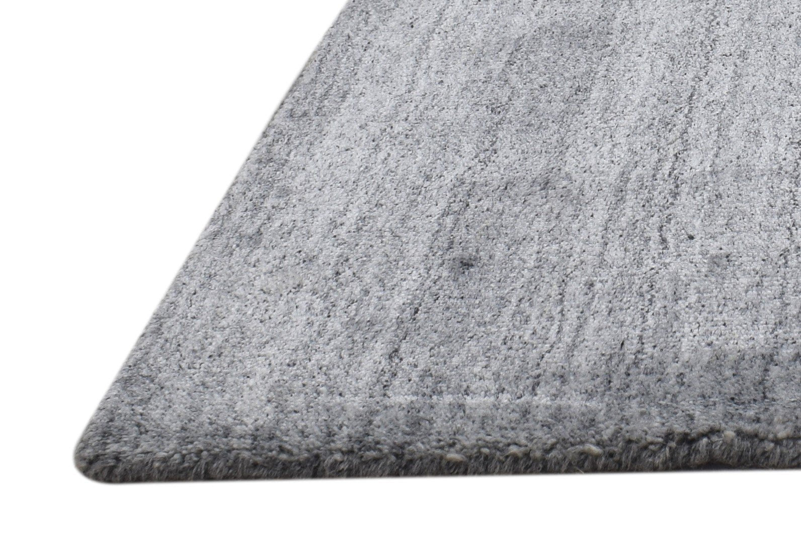 Wool Grey Rug 2' X 2' Modern Handloom Scandinavian Solid Small Carpet 