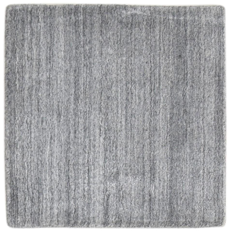 Wool Grey Rug 2' X 2' Modern Handloom Scandinavian Solid Small Carpet 