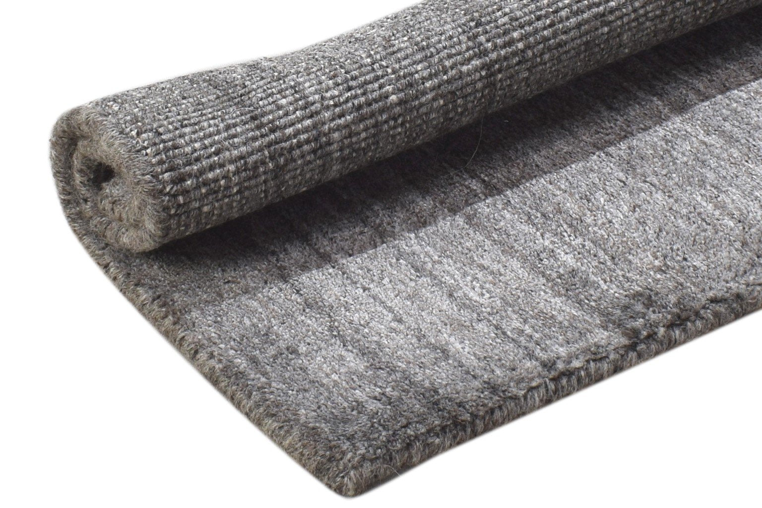 2' X 2' Rug Wool Grey Modern Handloom Scandinavian Solid Small Carpet 