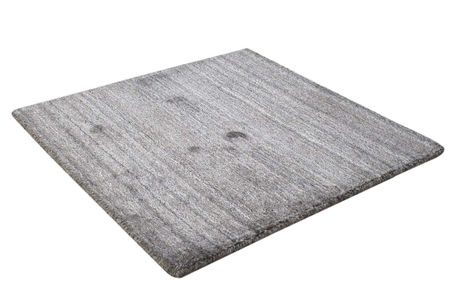 2' X 2' Rug Wool Grey Modern Handloom Scandinavian Solid Small Carpet 