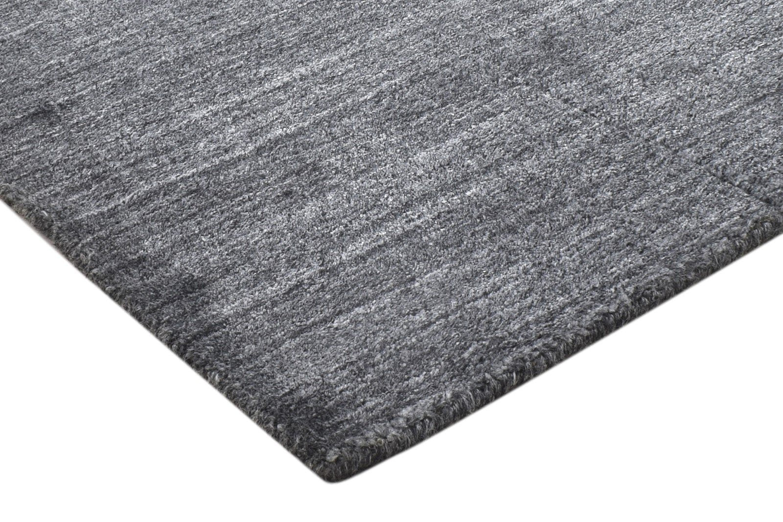 Handloom Charcoal Wool Rug 2' X 2' Modern Scandinavian Solid Small Carpet 