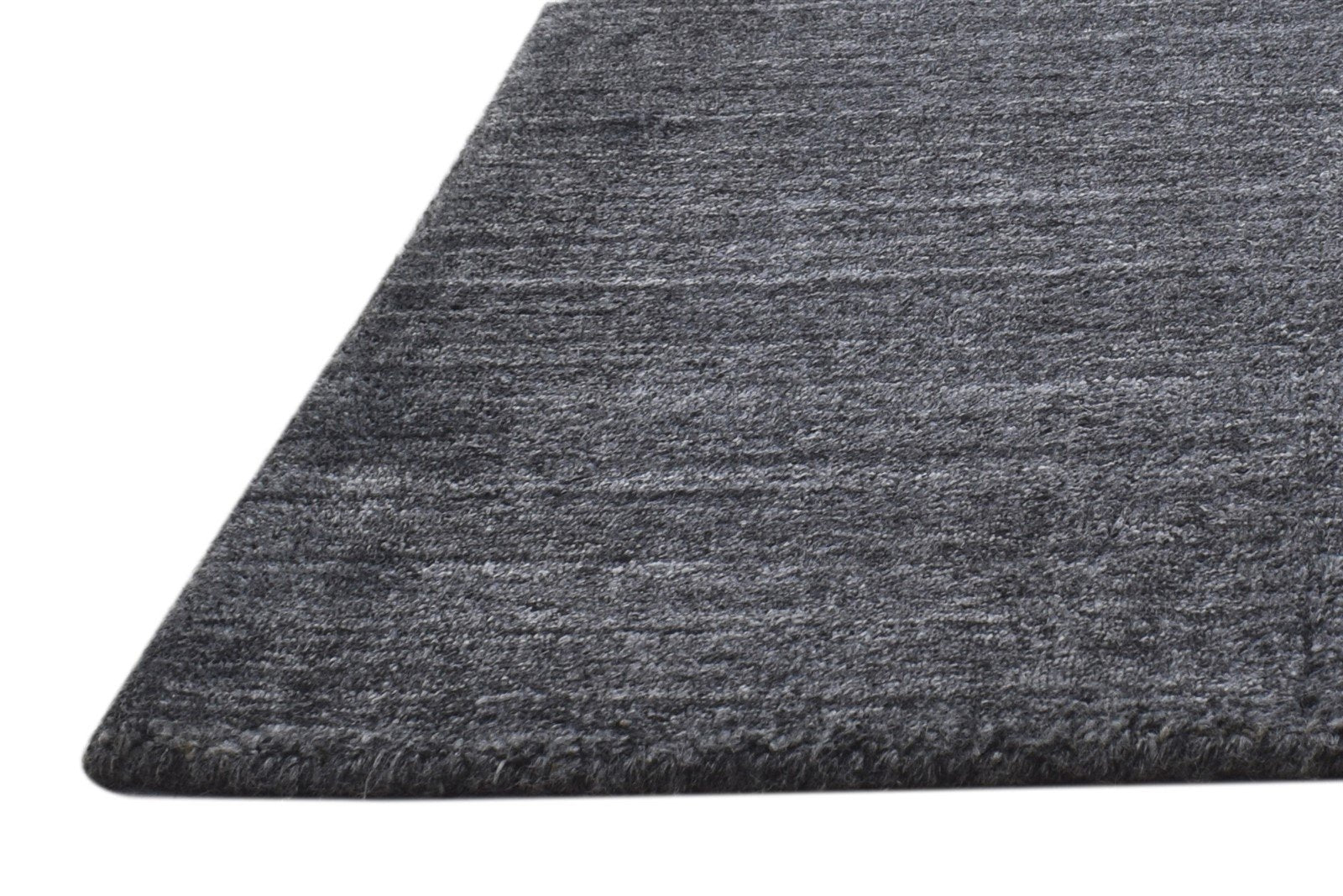 Handloom Charcoal Wool Rug 2' X 2' Modern Scandinavian Solid Small Carpet 