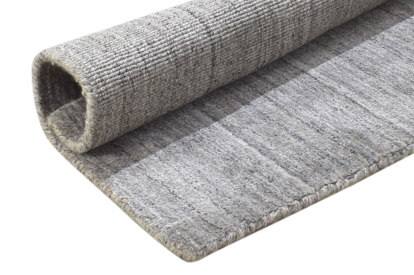 Handloom Grey Wool Rug 2' X 2' Modern Scandinavian Solid Small Carpet 