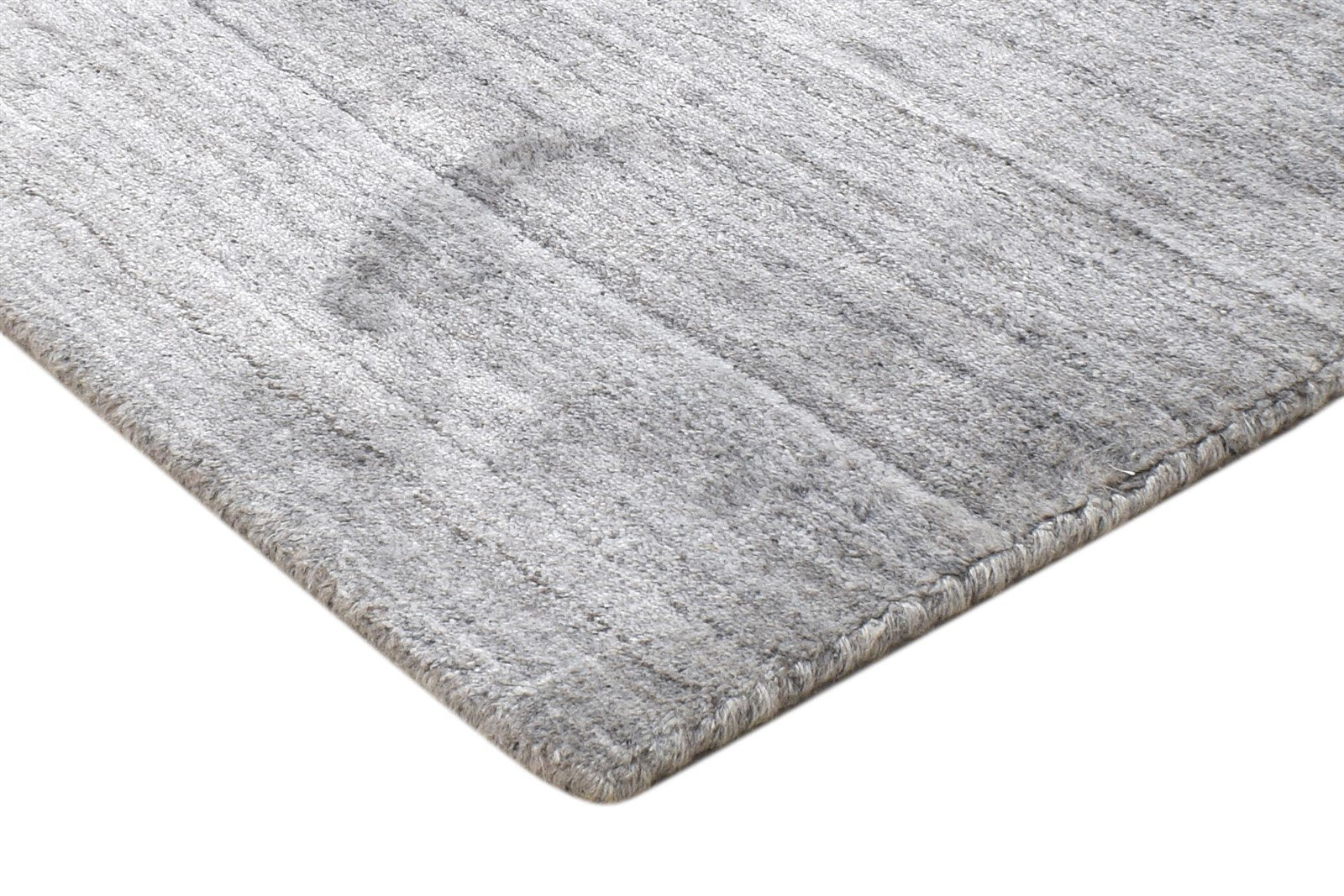 Handloom Grey Wool Rug 2' X 2' Modern Scandinavian Solid Small Carpet 