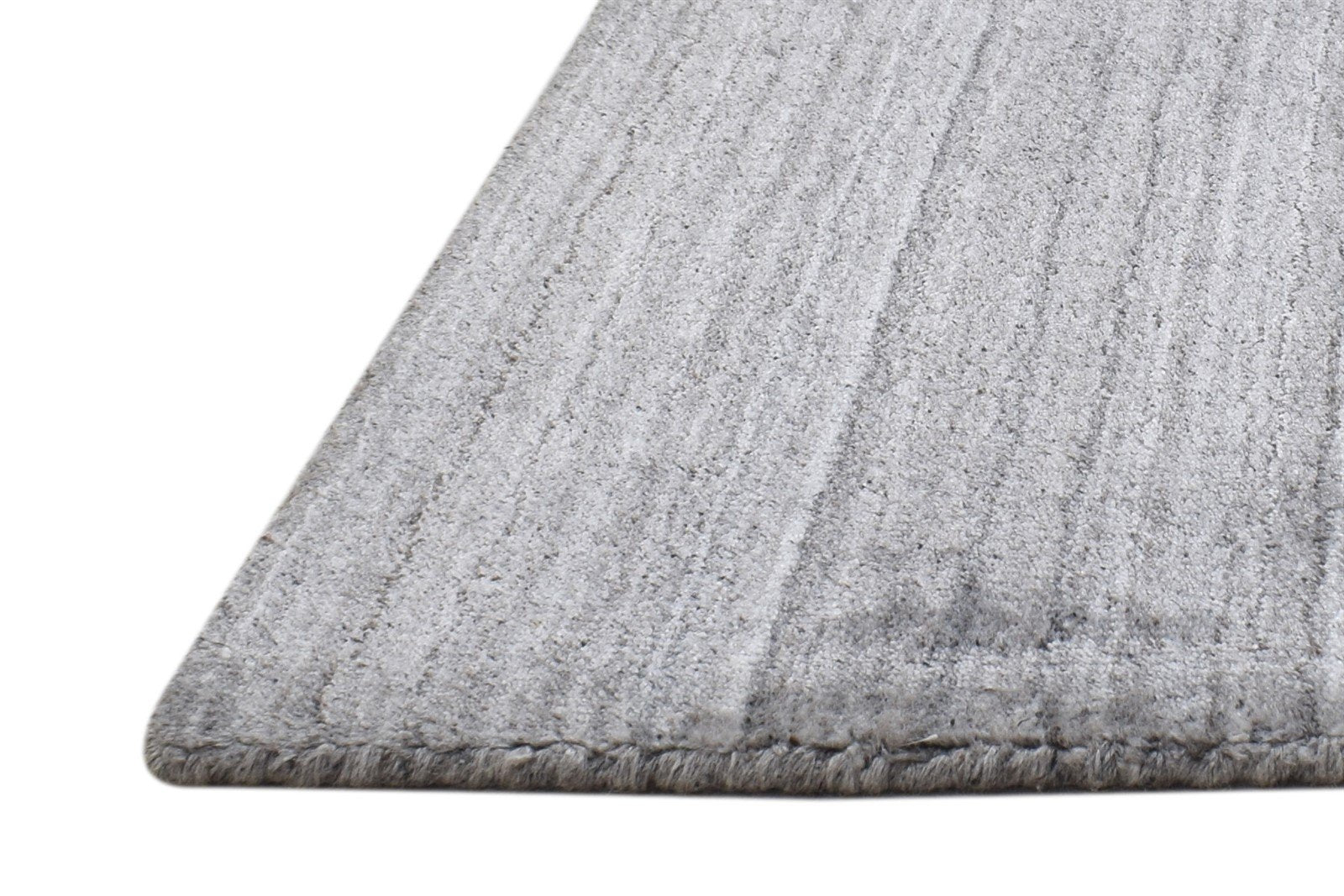 Handloom Grey Wool Rug 2' X 2' Modern Scandinavian Solid Small Carpet 