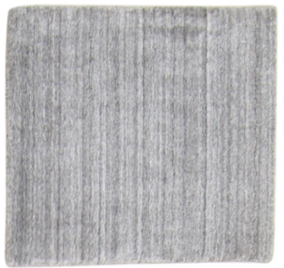 Handloom Grey Wool Rug 2' X 2' Modern Scandinavian Solid Small Carpet 