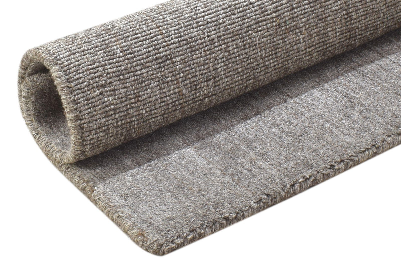 Brown Wool Rug 2' X 2' Modern Handloom Scandinavian Solid Small Carpet 