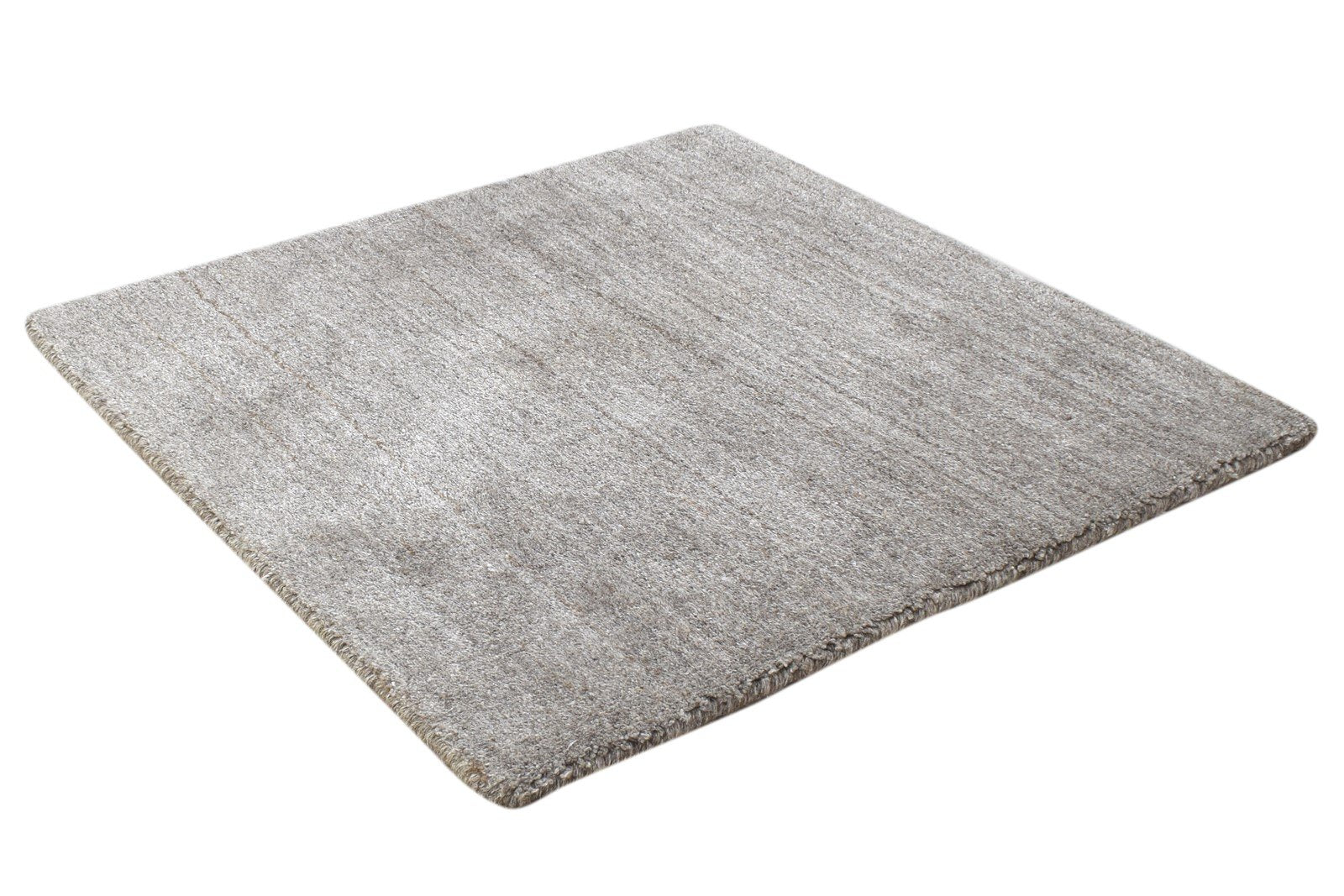 Brown Wool Rug 2' X 2' Modern Handloom Scandinavian Solid Small Carpet  Area Rug 