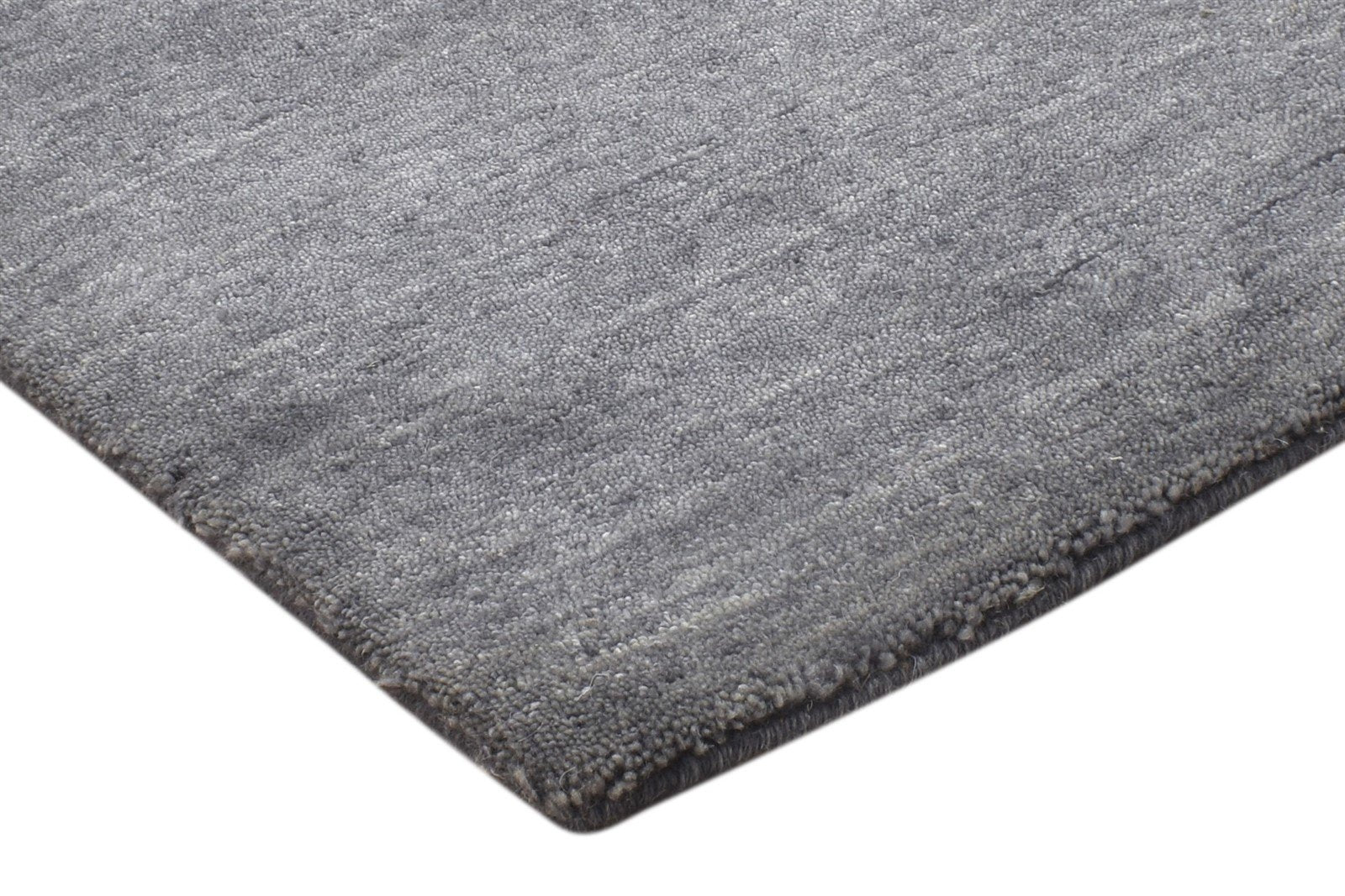 Wool / Silk Charcoal Rug 2X2 Modern Hand Knotted Scandinavian Solid Small 