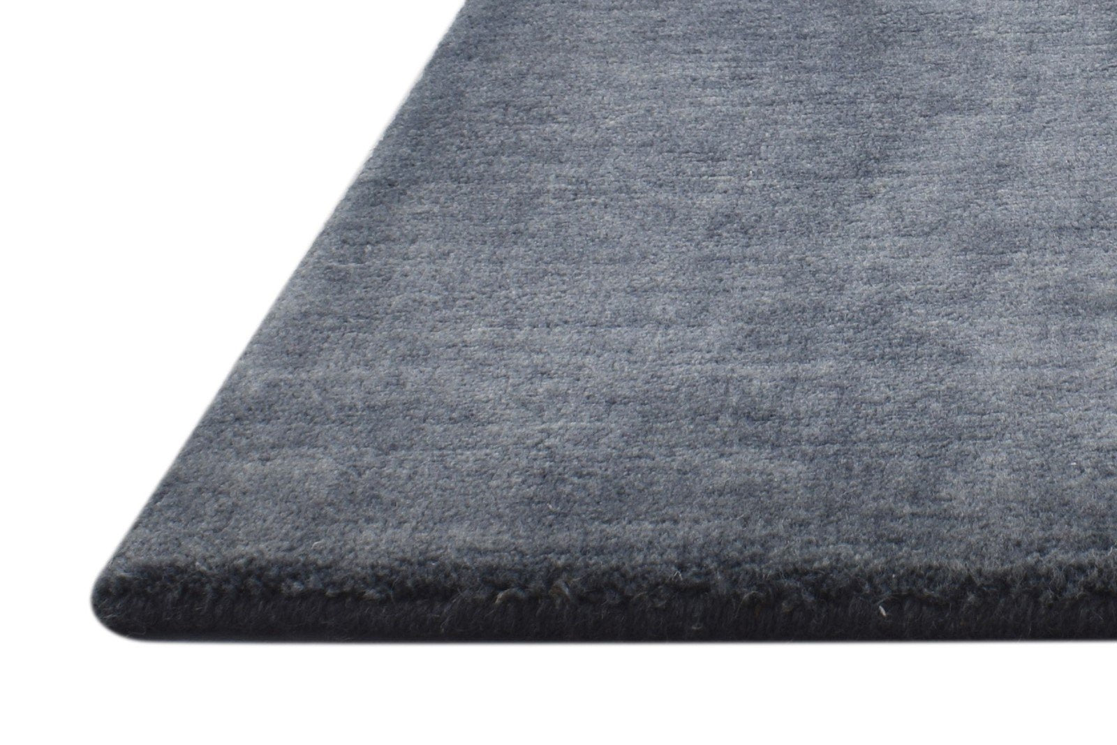 Hand Knotted Charcoal Wool / Silk Rug 2X2 Modern Scandinavian Solid Small 