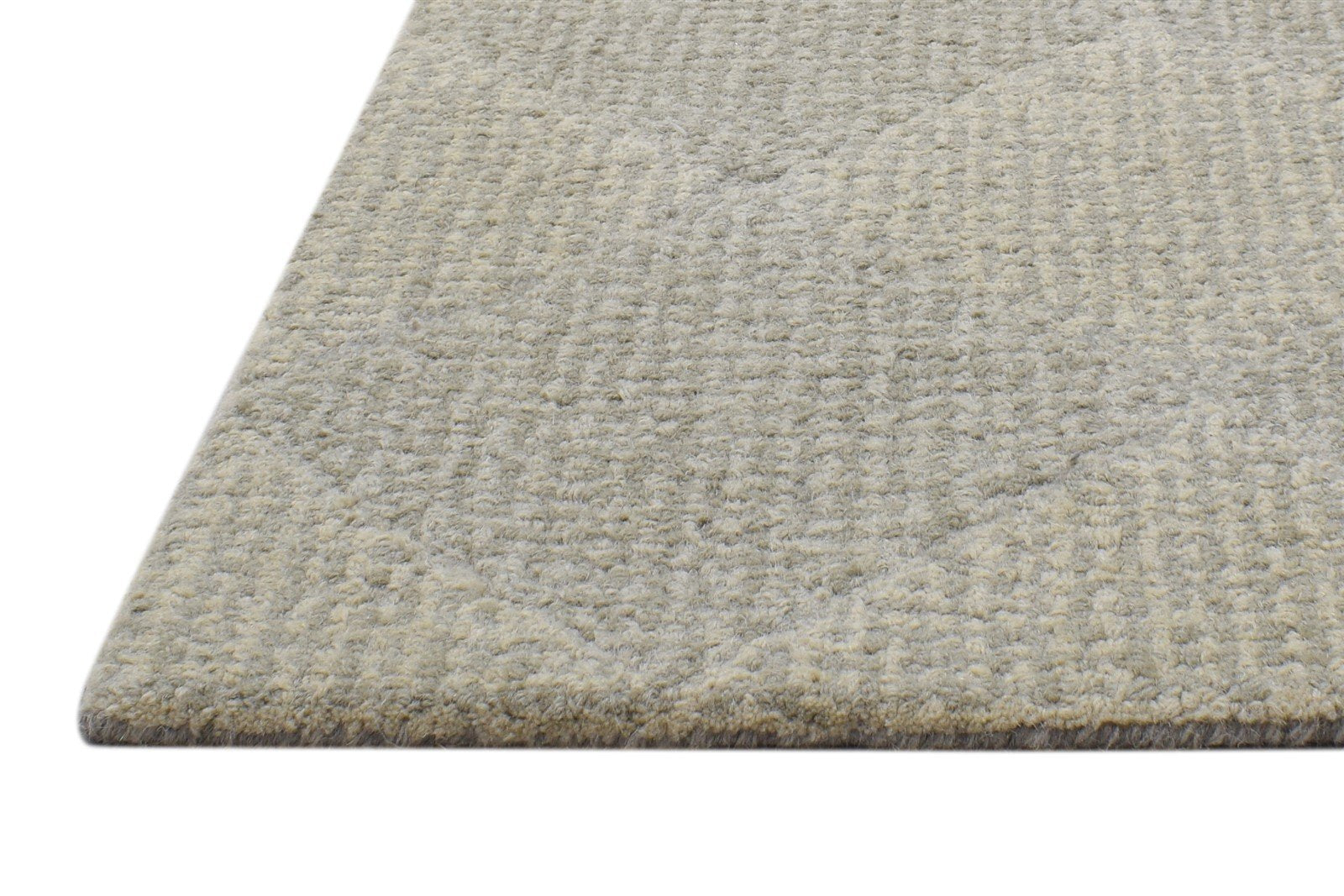 Wool Beige Rug 2' X 3' Modern Hand Tufted Scandinavian Diamond Small Carpet 