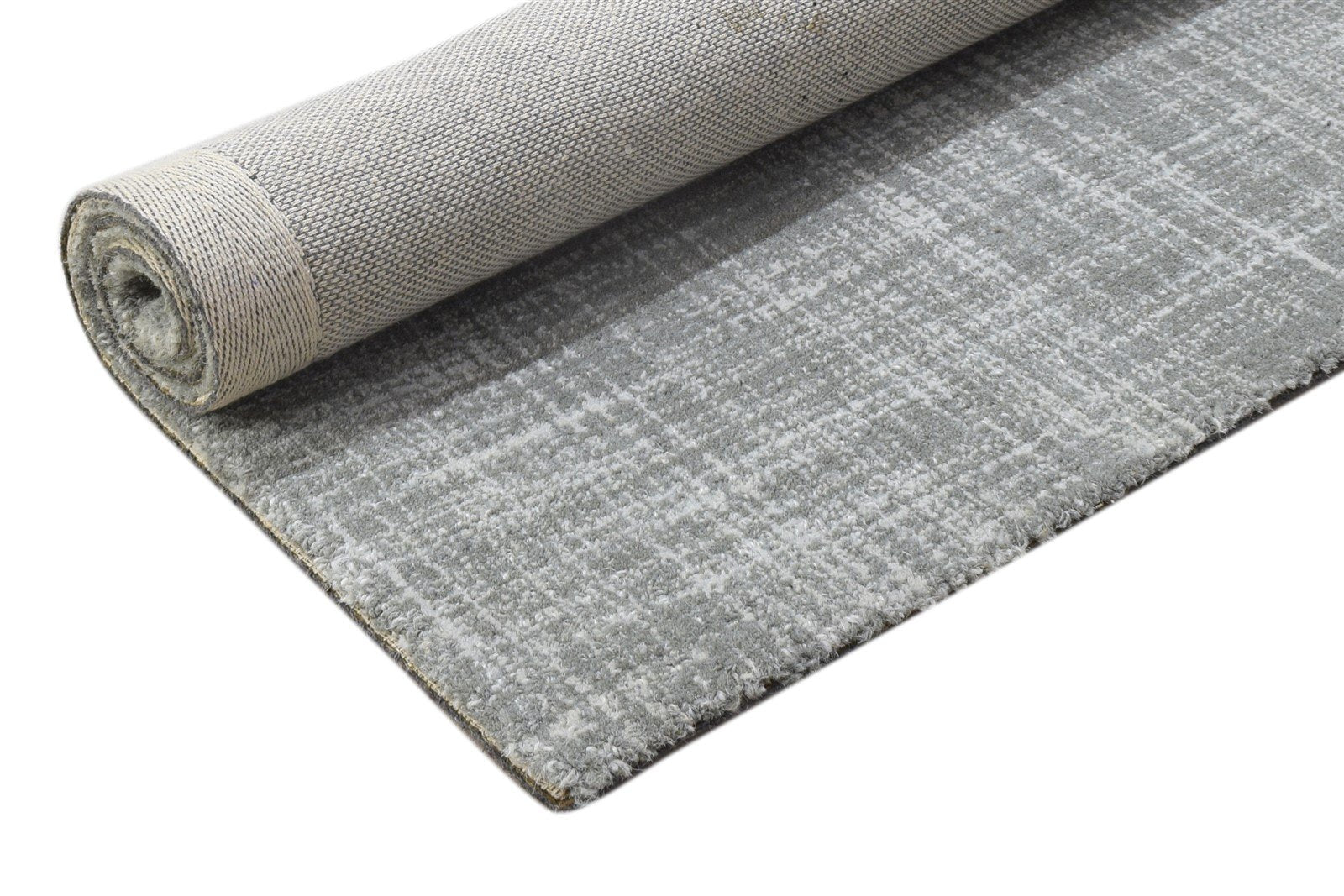 Hand Tufted Grey Wool Rug 2' X 3' Modern Scandinavian Solid Small Carpet 