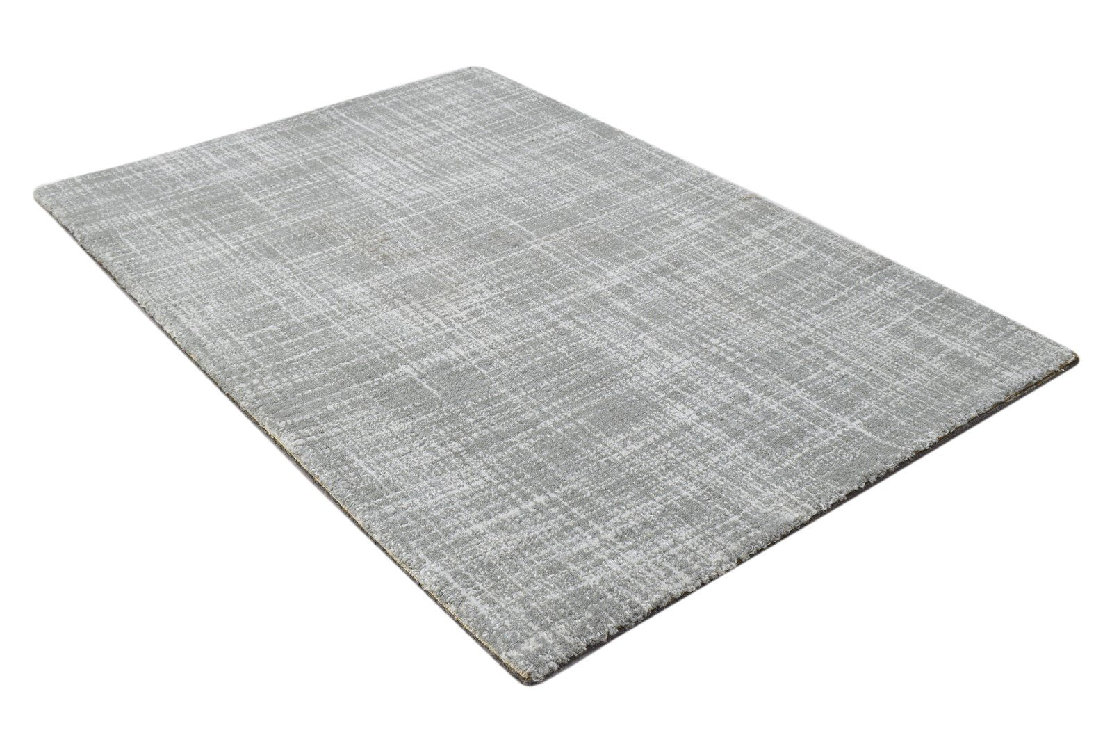 Hand Tufted Grey Wool Rug 2' X 3' Modern Scandinavian Solid Small Carpet 