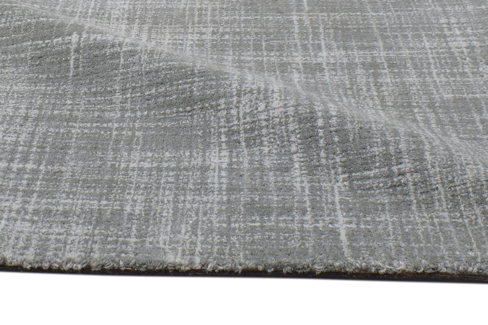 Hand Tufted Grey Wool Rug 2' X 3' Modern Scandinavian Solid Small Carpet 