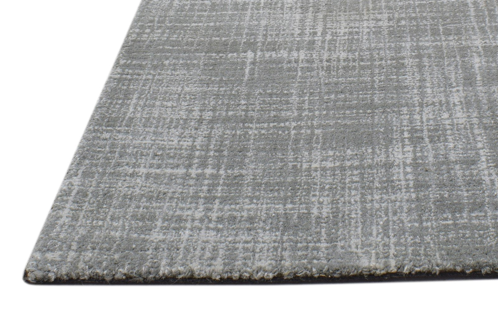 Hand Tufted Grey Wool Rug 2' X 3' Modern Scandinavian Solid Small Carpet 