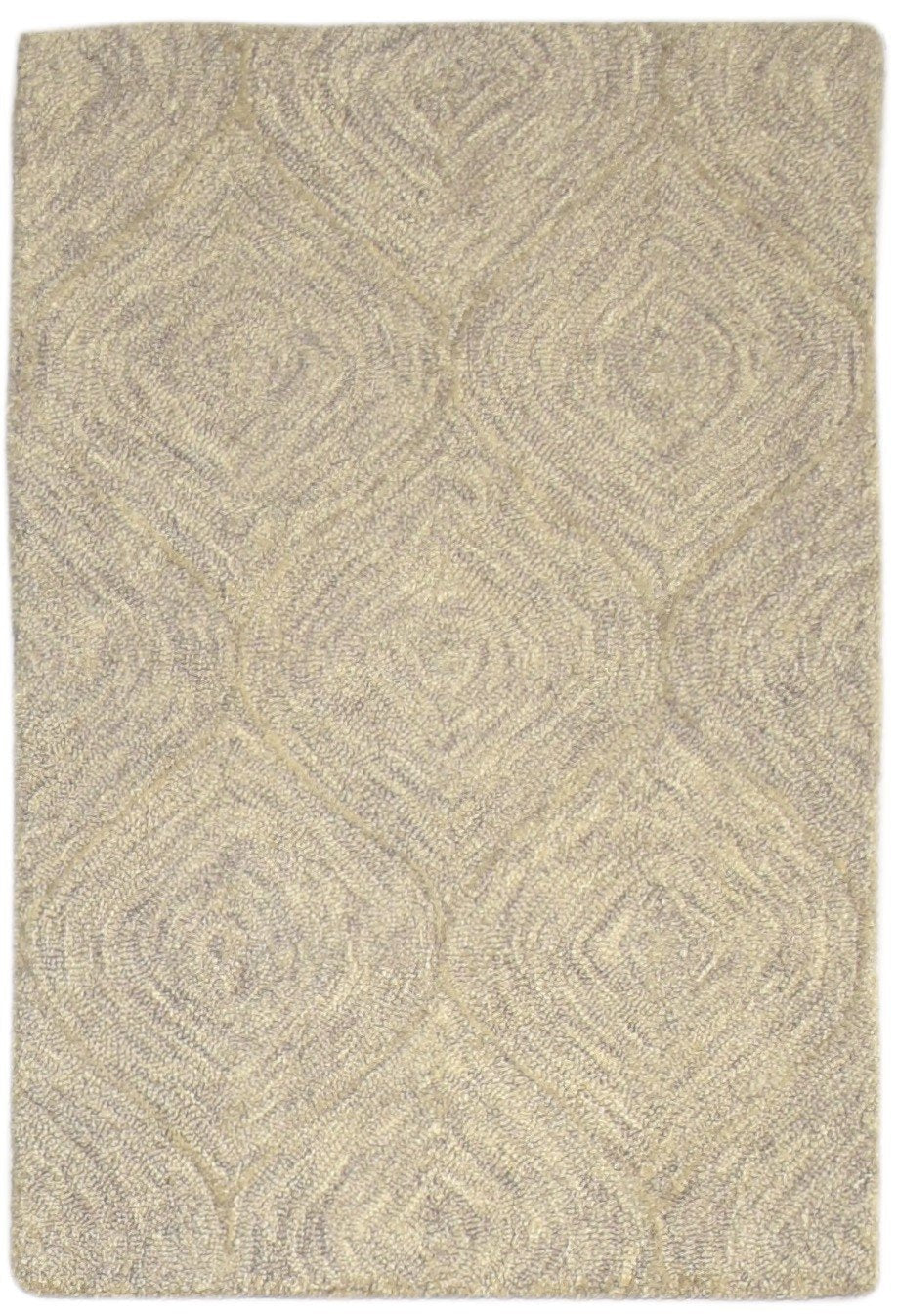 Brown Wool Rug 2' X 3' Modern Hand Tufted Moroccan Trellis Small Carpet 